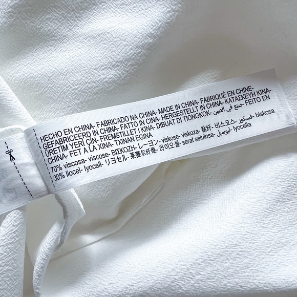 NWT | Massimo Dutti | White Button Down Blouse Ruffled Long Sleeves 6 - Picture 11 of 11